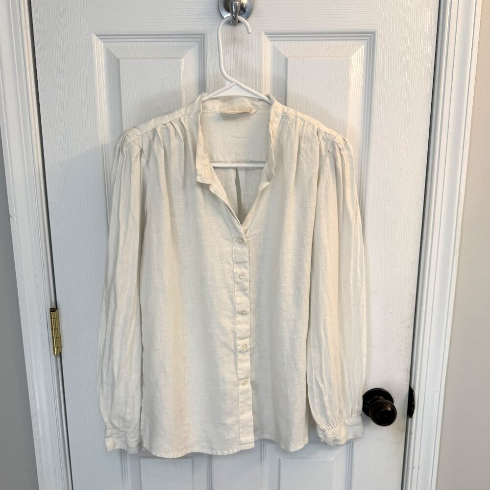 NWOT Reistor Off-White Hemp Button-Down Blouse – Size Medium
